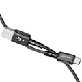 Miniatyrbild 3 av 6: Flätad kabel USB - USB-C 3A 1,2m svart