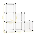 Miniatyrbillede 2 af 5: Plug-in hylde lavet af 6 terninger DIY kube hylde kan stables lavet af plast reol system step hylde hvid