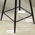 Pikkukuva 7 / 10: Baarituolisarja 2 Baarituolia Bistrojakkarat Jalkatuella Velvet Look Keittiötuolitiski Jakkara Istuinpäällinen Kitchen Islandsille Teräksenharmaa 50 X