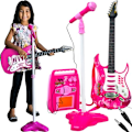 Miniatyrbillede 1 af 7: Guitar + mikrofon + forstærker rose 22407