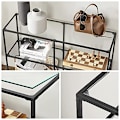 Miniatyrbillede 4 af 7: Moderne 3-tiers konsolbord med hærdet glashylder