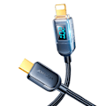 Miniatyrbild 1 av 9: iPhone USB-C - Lightning-kabel med display 20W 1,2 m svart