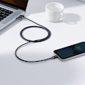 Pikkukuva 7 / 9: Kaapeli nopeaan lataukseen ja tiedonsiirtoon USB Iphone Lightning 2.4A 2m musta