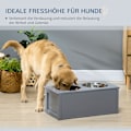 Miniatyrbillede 8 af 10: Hundeskålskuffe Rustfrit Stål Dobbeltskål Medium Hundegrå Foderstation