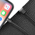 Miniatyrbillede 7 af 9: Holdbart flettet kabel til iPhone USB - Lightning QC3.0 2.4A 1m sort-grå