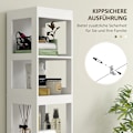 Miniatyrbillede 7 af 10: Smalt badeværelsesskab, højt toiletskab med 2 skuffer og 3 åbne rum, badeværelsesskab til små rum badeværelse, stue 30 x 30 x 141,2 cm hvid Aosom