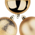 Miniatyrbillede 5 af 6: Sprængsikre julekugler guld 8 cm 5 stk.