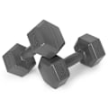 Miniatyrbillede 4 af 9: Hex håndvægte sæt 2x2 kg, træningsvægte, fitness belastning, grå, ModernHome