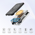 Miniatyrbillede 8 af 9: Lille lys induktions powerbank 5000mAh MagSafe USB-A USB-C sølv