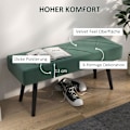 Miniatyrbillede 5 af 10: Polstret Bænk I Fløjlslook, Sengebænk, Gangbænk Med X-Mønster, Op Til 120 Kg, Til Soveværelse, 100X36X45 Cm, Grøn