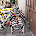 Miniatyrbillede 7 af 8: Cykelstativ Til Op Til 6 Cykler Vejrbestandig, Holdbar, Gulv- Og Vægmontering, Stål, Sølv, 179X33X27Cm