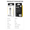 Pikkukuva 5 / 8: Kaapeli iPhonelle USB-C - Lightning PD 30W 2m musta