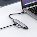 Miniatyrbild 3 av 5: USB HUB port splitter - 4x USB 3.0, grå