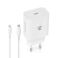 Miniatyrbillede 1 af 9: Vægoplader | 20 W | Hurtigopladningsfunktion | 1.67 A / 2.22 A / 3.0 A | Antal output: 1 | USB-C™ | Lightning 8-Pin (Loose) kabel | 1.00 m | Automatis