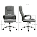 Miniatyrbillede 4 af 10: Kontorstol Computerstol Med Vippefunktion Nakkestøtte Ergonomisk Skrivebordsstol Drejelig Højdejusterbar Linned Touch 62X62X110-119 Cm