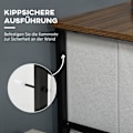 Miniatyrbillede 6 af 10: Kommode skænk med 8 folde stofskuffer, skuffeskab med bordplade, greb, multifunktionsskab med vippebeskyttelse, til stue, soveværelse, grå
