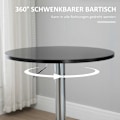 Miniatyrbillede 6 af 10: Round Bar Bord Højde Justerbart Roterende Bord Stål Sort Ø61X70-97Cm