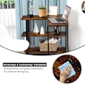 Miniatyrbild 5 av 5: L-format sidobord med hjul & 2 hyllplan 360° roterande soffbord Rustikbrun