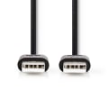 Pikkukuva 2 / 3: USB kaapeli | USB 2.0 | USB-A Uros | USB-A Uros | 480 Mbps | Niklattu | 2.00 m | Pyöreä | PVC | Musta | Label