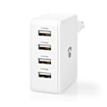 Miniatyrbild 6 av 8: Väggladdare | 24 W | Snabbladdnings funktion | 4x 2.4 A | Antal utgångar: 4 | 4x USB-A | Utan kabel | Single Voltage Output