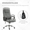 Miniatyrbillede 5 af 10: Kontorstol Computerstol Med Vippefunktion Nakkestøtte Ergonomisk Skrivebordsstol Drejelig Højdejusterbar Linned Touch 62X62X110-119 Cm