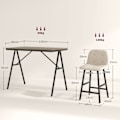 Miniatyrbild 4 av 10: Barbord med barstolsset, 5-delat matset, köksbord, bistrobord med 4 stolar, barbordsset för kök, vardagsrum, stål, beige, 120 x 60 x 91 cm