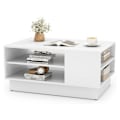 Miniatyrbild 1 av 5: Soffbord i trä med förvaring &amp; öppna fack vardagsrumsbord sidobord soffbord vitt