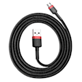 Pikkukuva 3 / 9: Kestävä joustava kaapeli USB microUSB QC3.0 2.4A 1M musta ja punainen