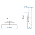 Pikkukuva 7 / 7: Kattovalaisin / pinta-asennettava valaisin 12 lediä 12V 240lm Ø75x18mm