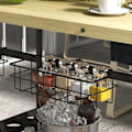 Miniatyrbillede 10 af 10: Serveringsvogn, Havevogn Med 2 Etager, Grillvogn Med Opbevaringskurv, Udendørs Køkkenvogn Med Håndtag, Kopholder, Grantræ