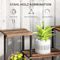 Miniatyrbild 6 av 10: 4-vånings växtställ, 61,5 cm högt blomsterställ för inomhusbruk utomhus, växthylla i trä, blomsterhylla i flera våningar, blomtrappa blomkrukställ för
