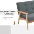 Pikkukuva 7 / 10: Double Sofa Verhoilu Loveseat, Kompakti Muotoilu, Kaksi Istuttava, Kangas Sohva, 2 Istuttava, Pellava & Kumipuu, Harmaa, 115X66,5X73Cm