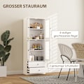 Pikkukuva 5 / 10: Keittiökaappi, korkea kaappi laatikolla, säädettävät hyllyt, keittiön buffet 2 kaappiosastolla olohuoneeseen, ruokailutilaan, 59 x 30 x 170 cm, valkoi