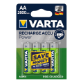 Miniatyrbillede 1 af 2: Varta Recharge Accu Power batterier AA 2600 mAh 4 stk i blister