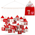 Miniatyrbillede 10 af 10: Adventskalender med 24 huse på en træpind