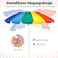 Miniatyrbild 5 av 5: 243 cm strandparasoll Utomhusparasoll Parasoll Parasoll i aluminium Lutbart uteplatsparaply - färgglatt