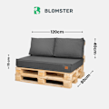 Miniatyrbillede 4 af 8: Sæt til møbler fra europaller 120x80x15 mørkegrå