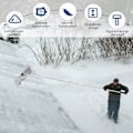 Pikkukuva 3 / 5: 160 - 610 cm katon lumenpuhdistin alumiinia + TPE pyörillä ja jatkettava kahva lumilapio hopea