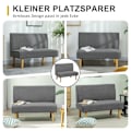 Miniatyrbillede 8 af 10: 2-personers sofa, sofa i fløjlsmønster, træben, polstret sofa, dobbeltsofa til soveværelse, stue, 110 x 62 x 85 cm, grå