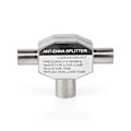 Pikkukuva 3 / 9: Satelliitti- ja antenni-sovitin | 2x koaksiaali uros | IEC (Coax) Naaras | Niklattu | 75 Ohm | T-jakaja | Metalli | Valkoinen | 1 kpl | Laatikko