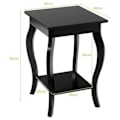 Miniatyrbillede 2 af 5: Sidebord med hylde med buede ben, sofabord, sofabord, 40 x 40 x 60 cm, sort