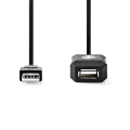 Pikkukuva 2 / 3: Aktiivinen USB-kaapeli | USB 2.0 | USB-A Uros | USB-A Naaras | 480 Mbps | 10.0 m | Pyöreä | Niklattu | PVC | Kupari | Label