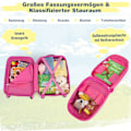 Pikkukuva 3 / 5: 2-osainen lasten matkalaukku + reppu muovista lastenvaunut 12"+16" pink linnut