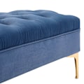 Miniatyrbillede 8 af 10: Bænk, Sengebænk, Skobænk Med Hævede Ben, Soveværelse, Fløjlsblå 118 X 45 X 42 Cm
