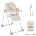 Miniatyrbillede 1 af 5: 6 i 1 konvertibel barnestol med lænefunktioner &amp; Dobbeltbakke Foldestol Beige