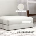 Miniatyrbillede 6 af 10: Gulvsofa 3-i-1 sammenfoldelig sovesofa med fløjlslook, polstret sovesofa kan holde op til 240 kg, til soveværelse, stue, cremehvid