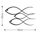 Miniatyrbillede 3 af 3: Dekorativ metal væg tilbehør fisk - sort