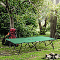 Miniatyrbillede 3 af 10: Sammenklappelig Campingseng Til 2 Personer, Sammenklappelig Feltseng Med Bæretaske, Kan Holde Op Til 136 Kg, Stål Oxford Grøn + Sort, 193 X 125 X 40 C