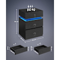Miniatyrbillede 3 af 7: LET630T56 Sengebord med LED-belysning, Sidebord, Sengeskab, Sofabord, Justerbar