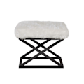 Miniatyrbillede 2 af 3: Puf Capraz Plys - Sort, Hvid